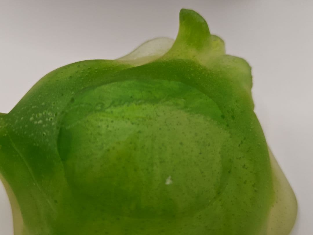 Daum ドーム　グリーンの花　 パートドべール ガラス クリスタル