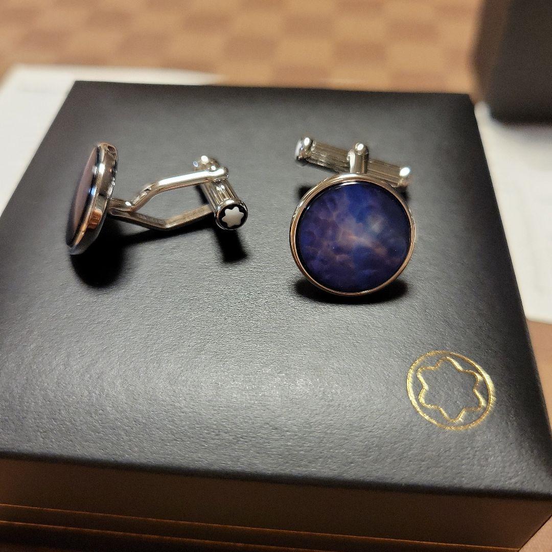 MONTBLANC カフスリンクス_navy mother of pearl
