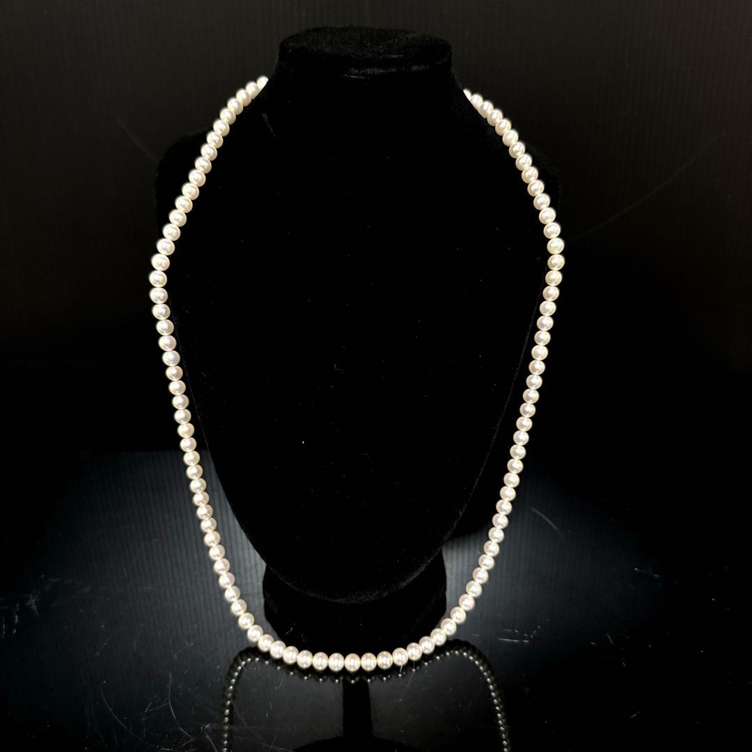 MIKIMOTO K14 WG 金無垢 真珠 パール ネックレス 約73.5cm