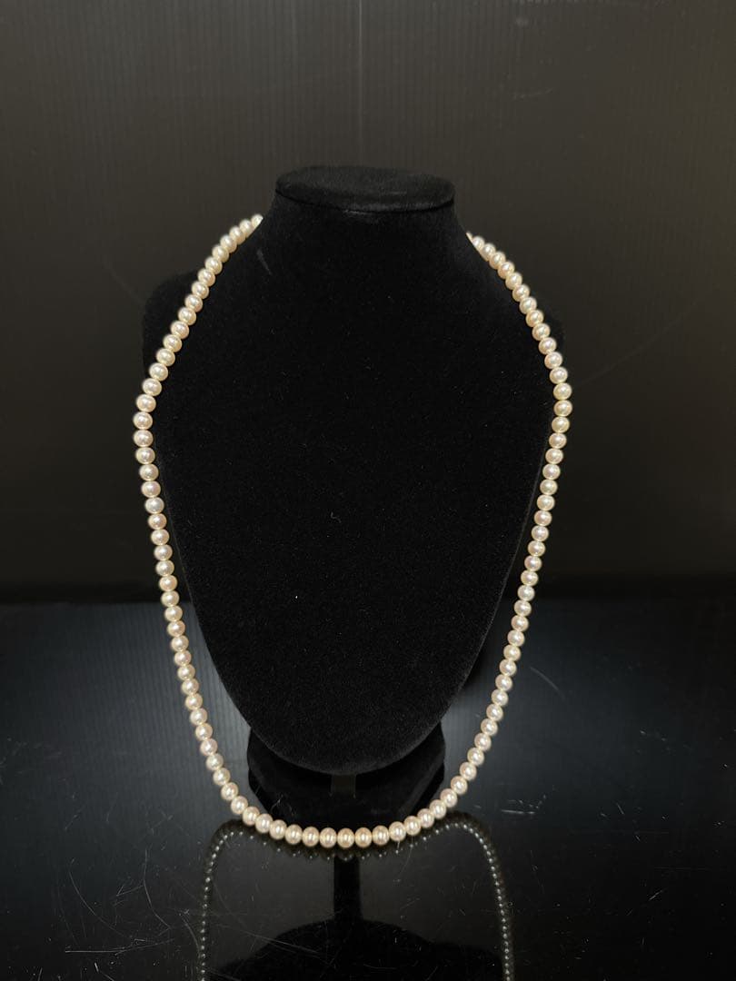 MIKIMOTO K14 WG 金無垢 真珠 パール ネックレス 約73.5cm