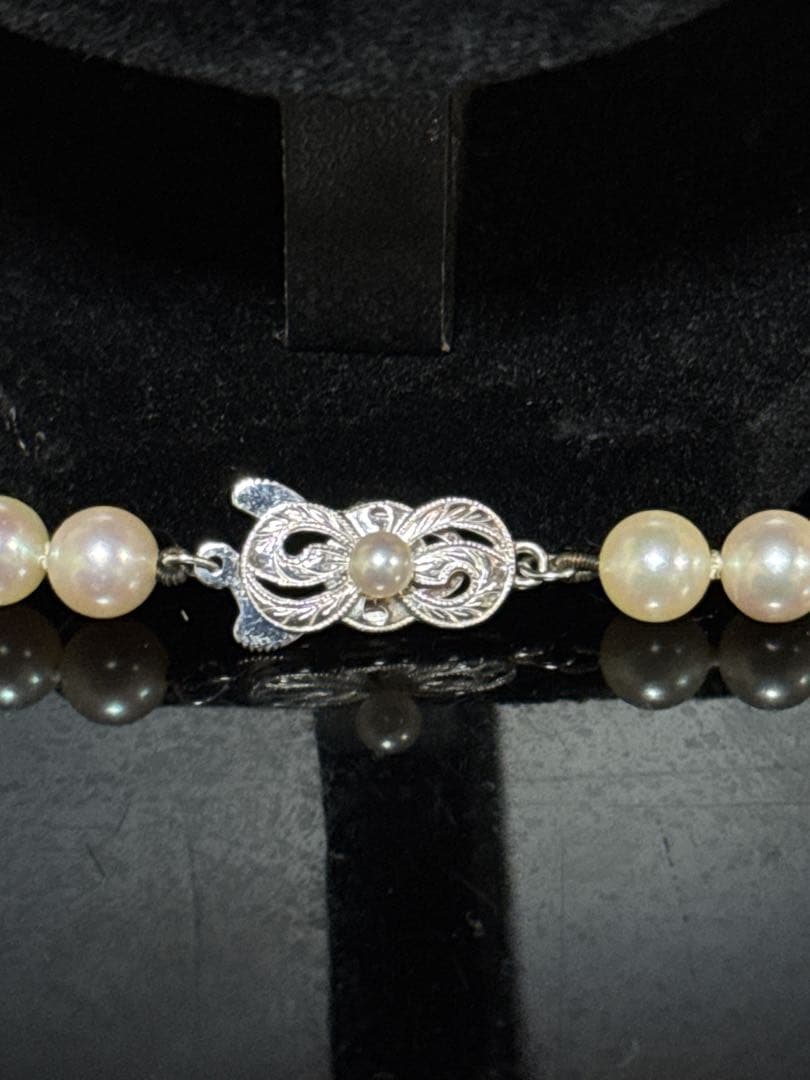 MIKIMOTO K14 WG 金無垢 真珠 パール ネックレス 約73.5cm