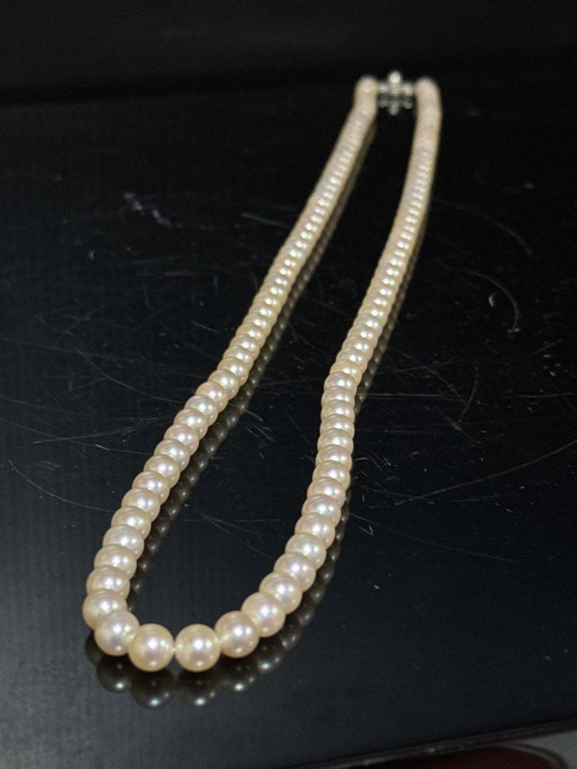 MIKIMOTO K14 WG 金無垢 真珠 パール ネックレス 約73.5cm