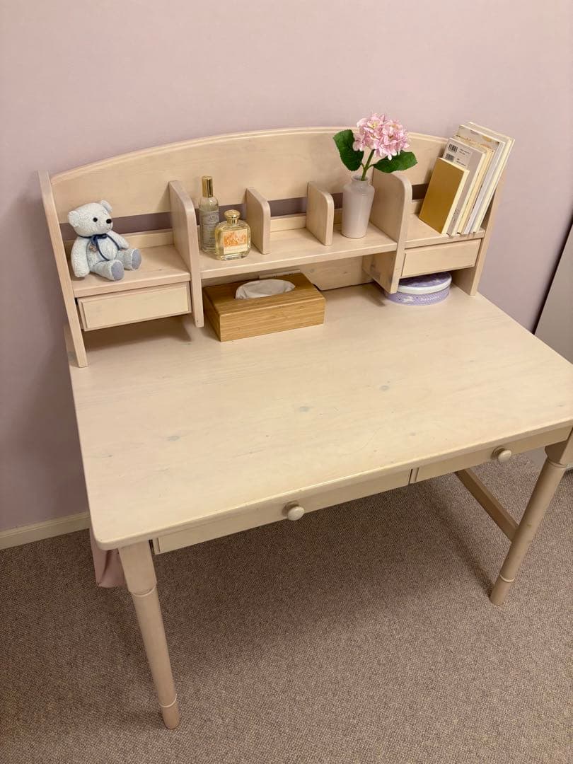 取外し可能仕切り収納&電源コード付き/2wayデスク（学習机）