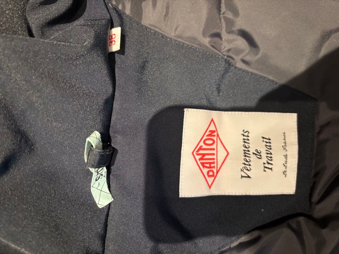 DANTON ブラック タッサーダウンジャケット 38