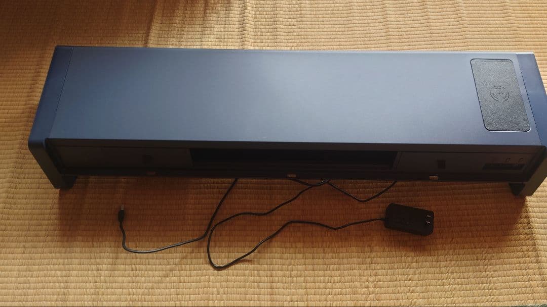 ネイビー モニター台 収納トレイ付き