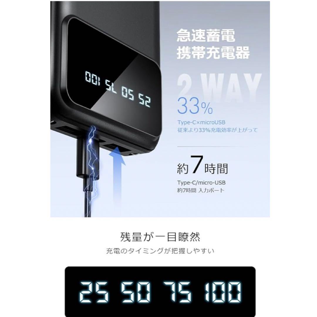 【大容量モバイルバッテリー 】40000mAh 急速充電 スマホ充電器
