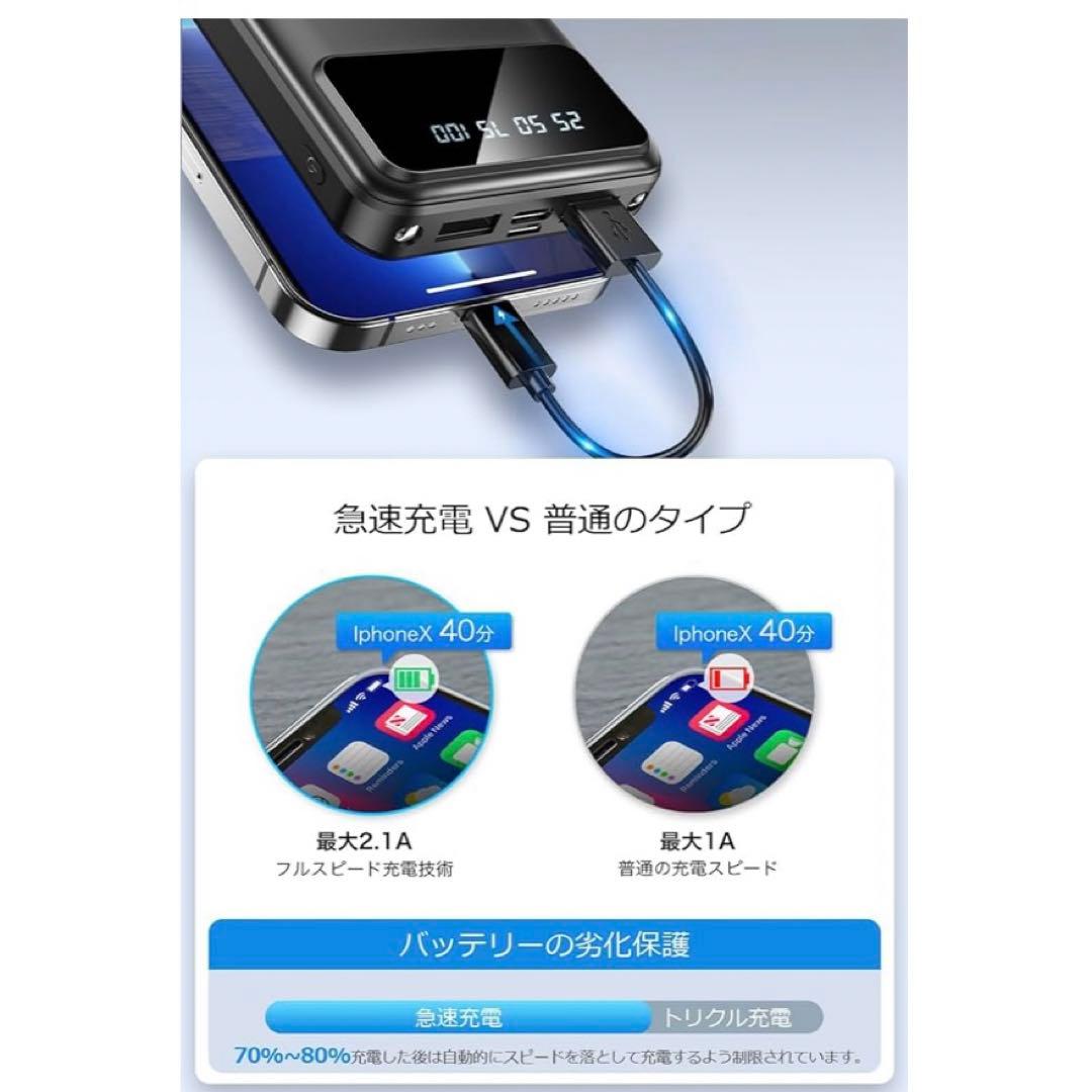 【大容量モバイルバッテリー 】40000mAh 急速充電 スマホ充電器