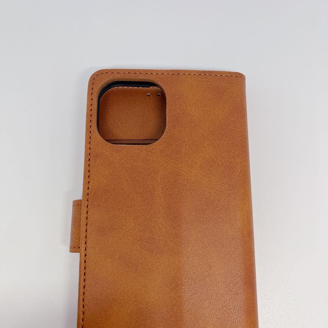 MuZiF iPhone 15 ケース 手帳型 ブラウン 全面保護 カード収納