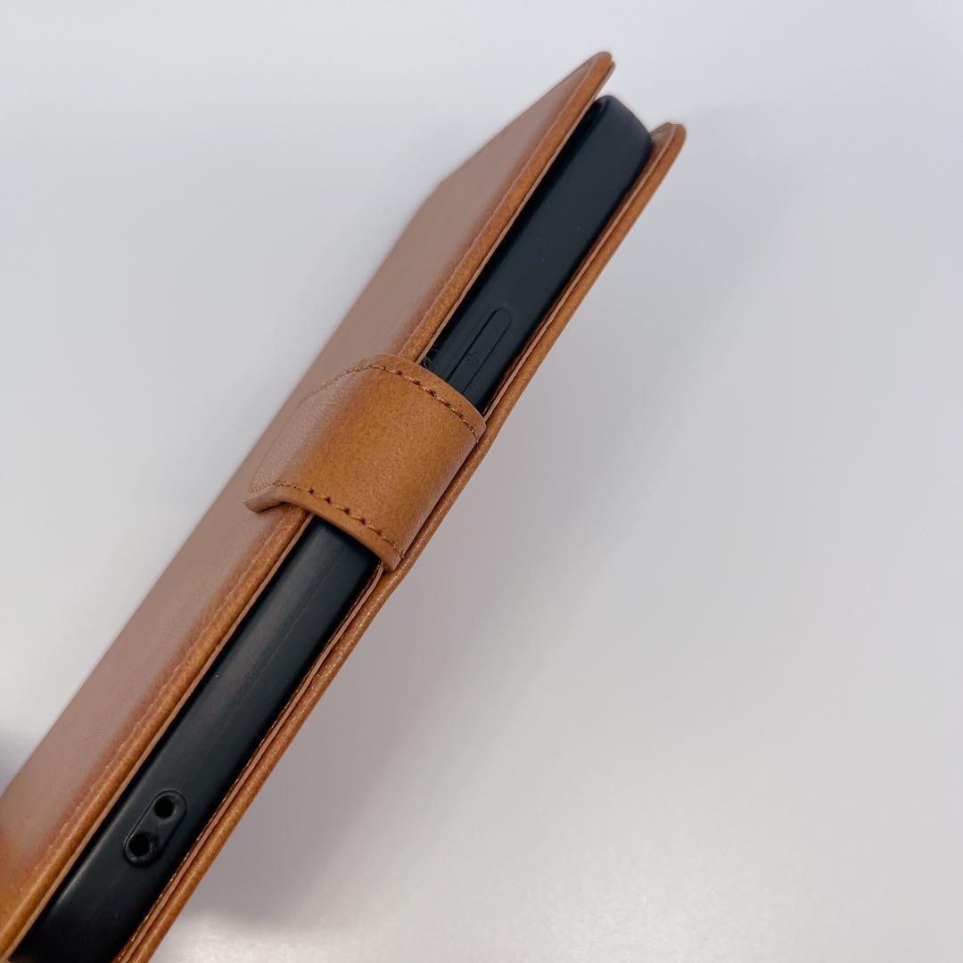 MuZiF iPhone 15 ケース 手帳型 ブラウン 全面保護 カード収納