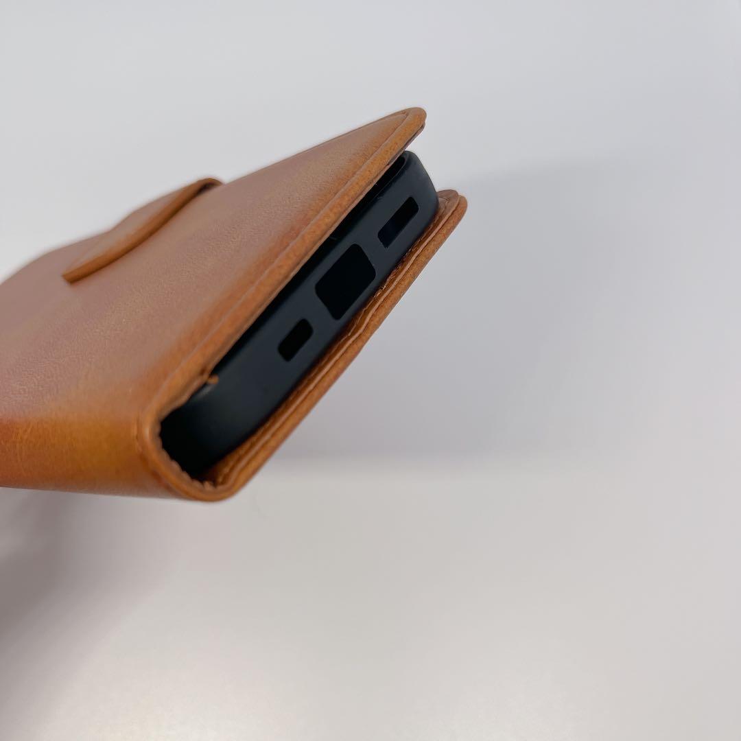 MuZiF iPhone 15 ケース 手帳型 ブラウン 全面保護 カード収納