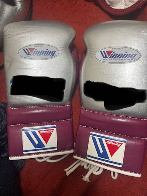 Winning ボクシングヘッドギア＆グローブ 14 ozファールカップネーム入
