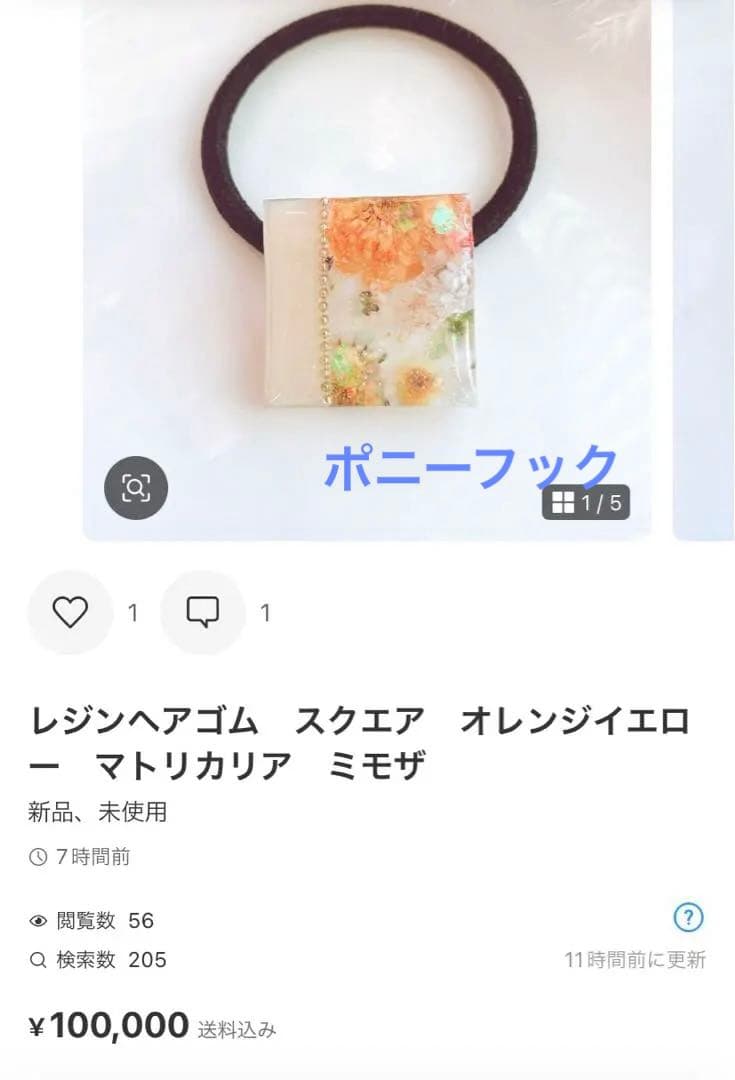 ひまういページ　レジンヘアゴム 2点 ポニーフック4点クリップ2点