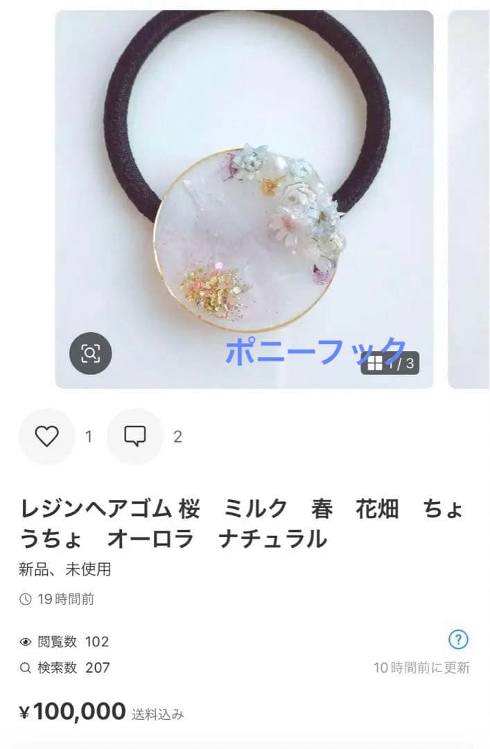 ひまういページ　レジンヘアゴム 2点 ポニーフック4点クリップ2点