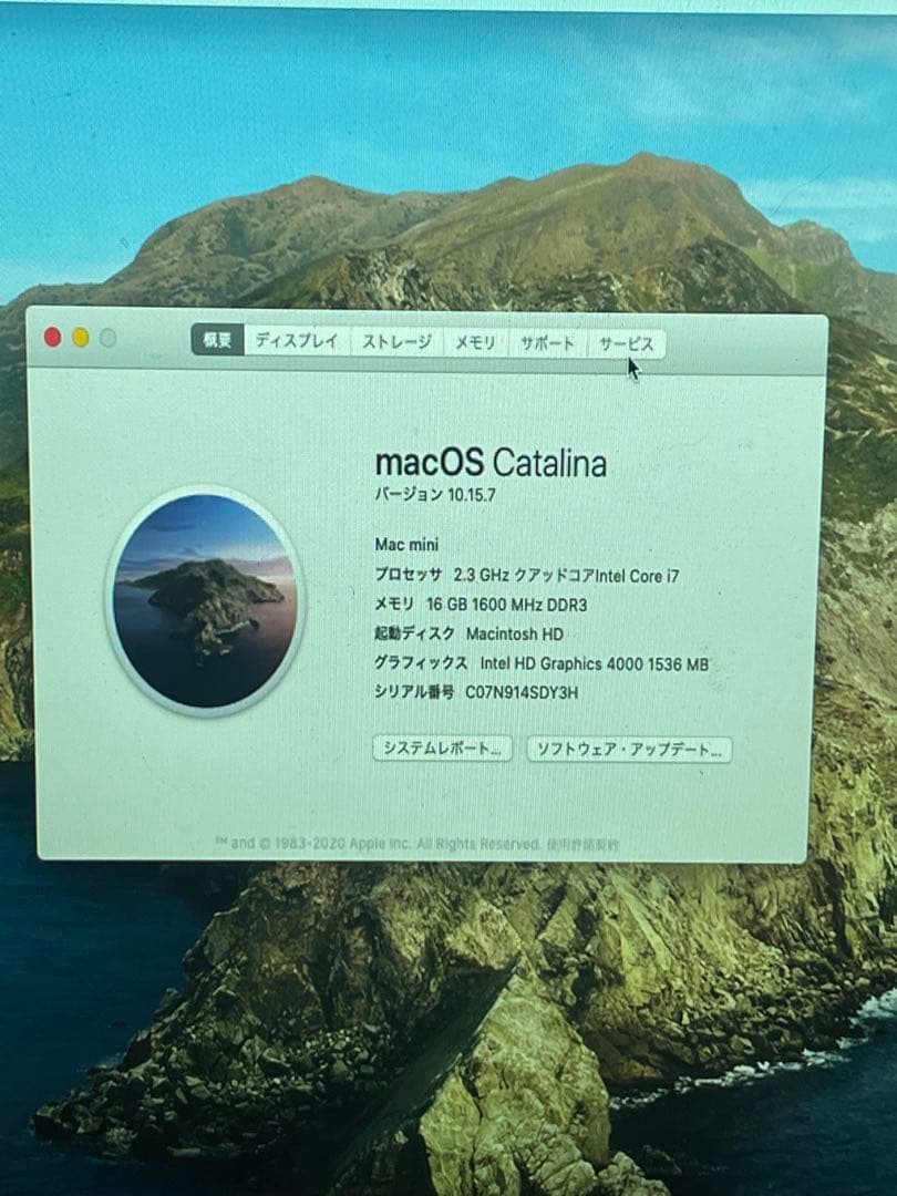Macデスクトップ Apple Mac mini 2.3GHz i7 16GB 121GB+1TB