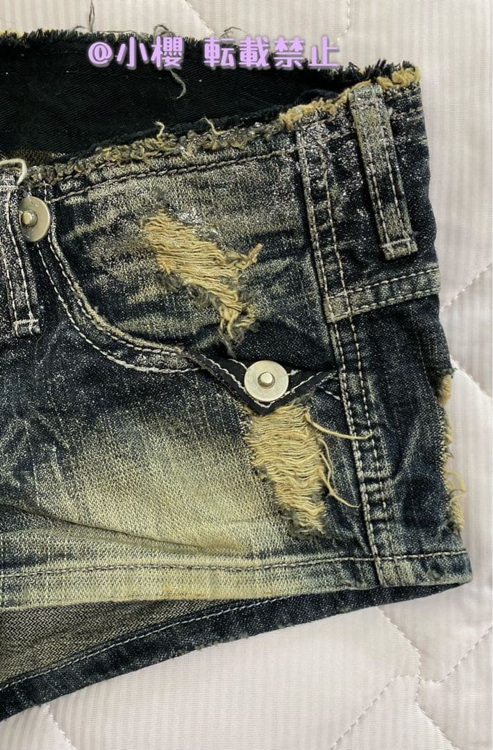 【希少】ギャル服◆d.i.a.ダメージ加工◆ラメ◆デニムショーパン◆平成ギャル