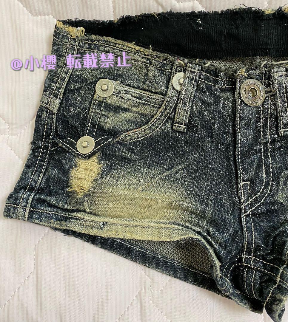 【希少】ギャル服◆d.i.a.ダメージ加工◆ラメ◆デニムショーパン◆平成ギャル