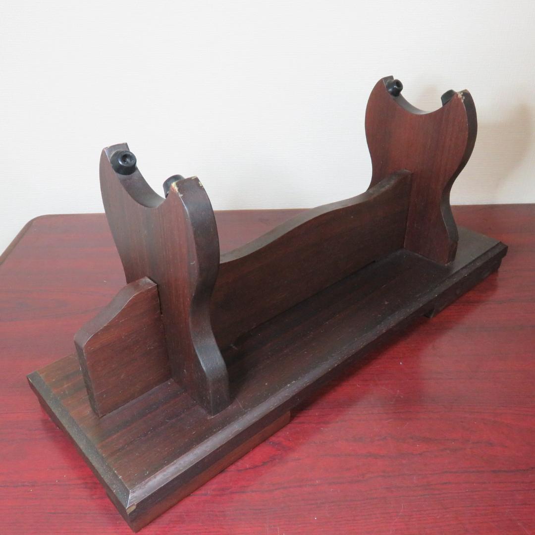 天然木 中筒台 象牙台 唐木 赤木 木製 牙飾り台 組み立て式