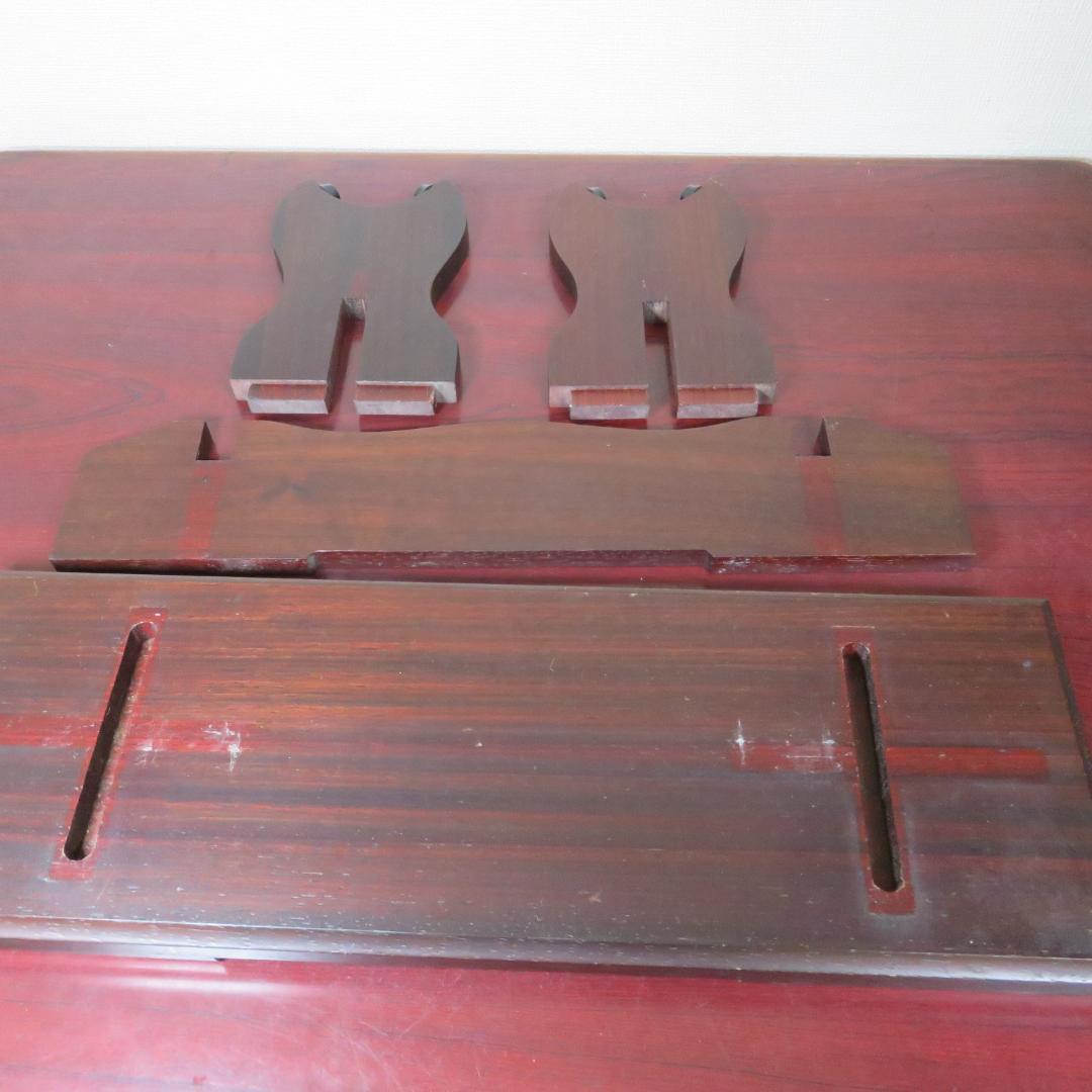 天然木 中筒台 象牙台 唐木 赤木 木製 牙飾り台 組み立て式