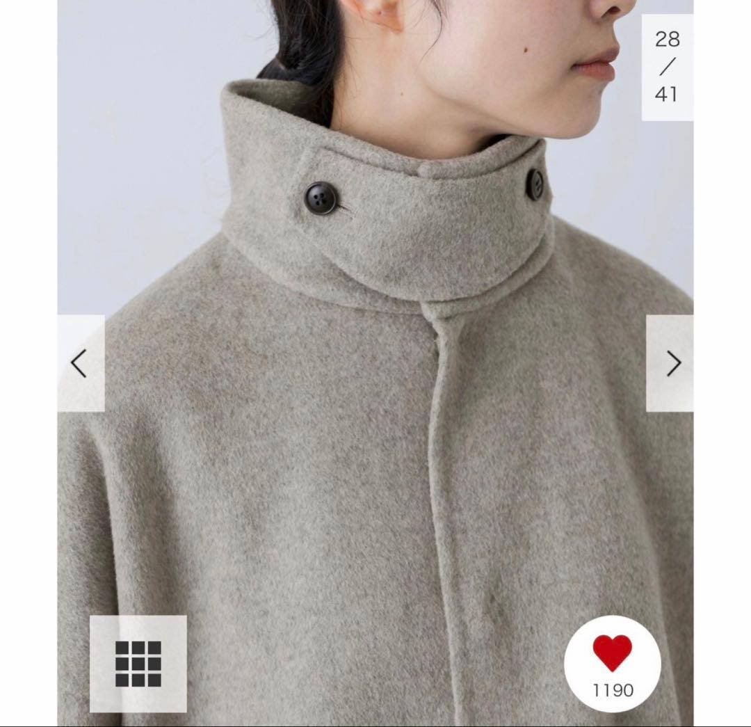 新品タグ付　GREGE かぐれ ウールスタンドショートコート