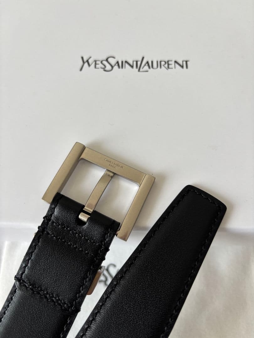 レディース YSL サンローランレザーベルト 95CM