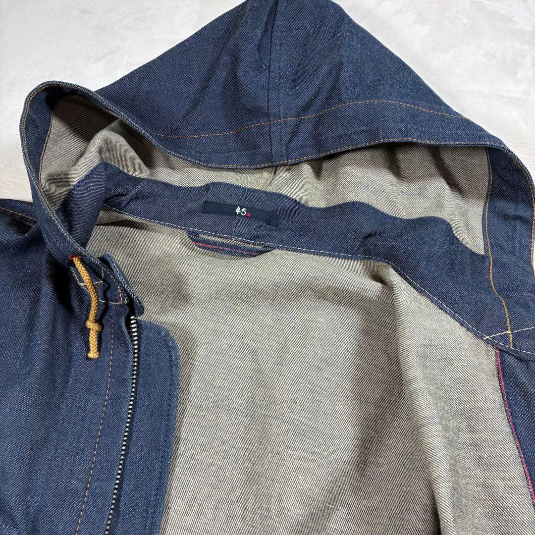 45R 極美品 デニムのヨットパーカー インディゴ WALDESジップ サイズ3