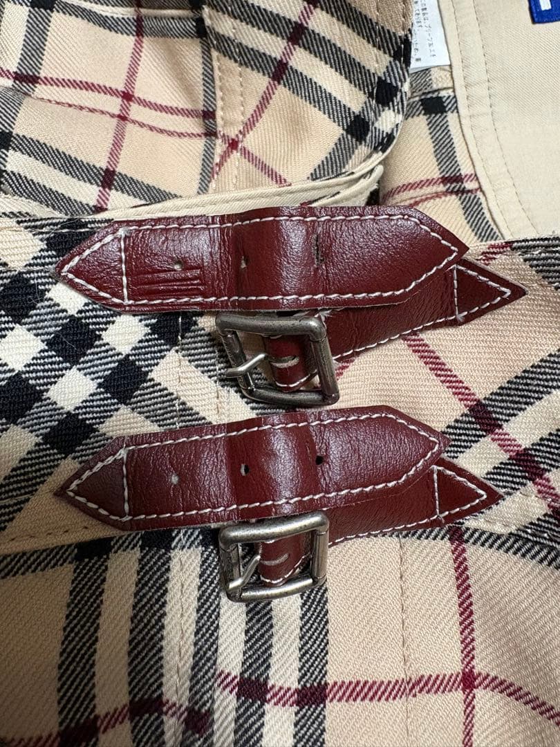 バーバリーブルーレーベル ラップスカート ノバチェック プリーツ ベージュ 36