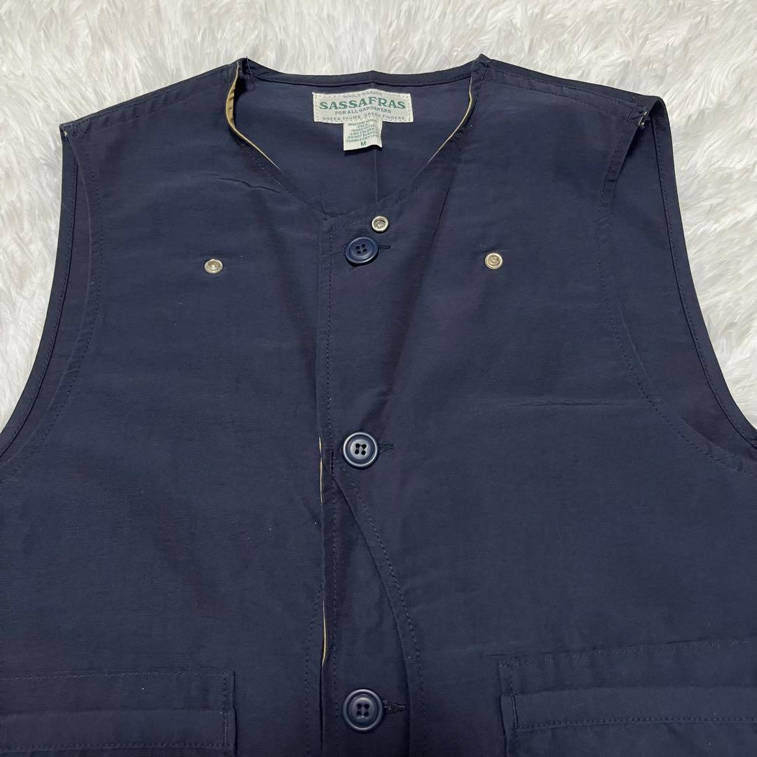 【SASSAFRAS】美品　ササフラス　メンズ　ベスト　重ね着　着回し　上質　M