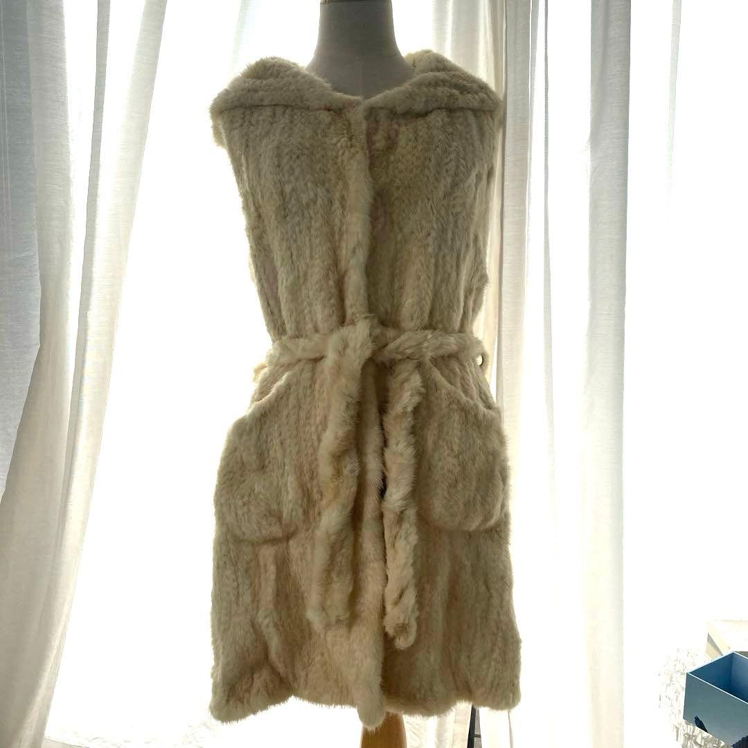 ミンク　フード付きファージレ　フード付き