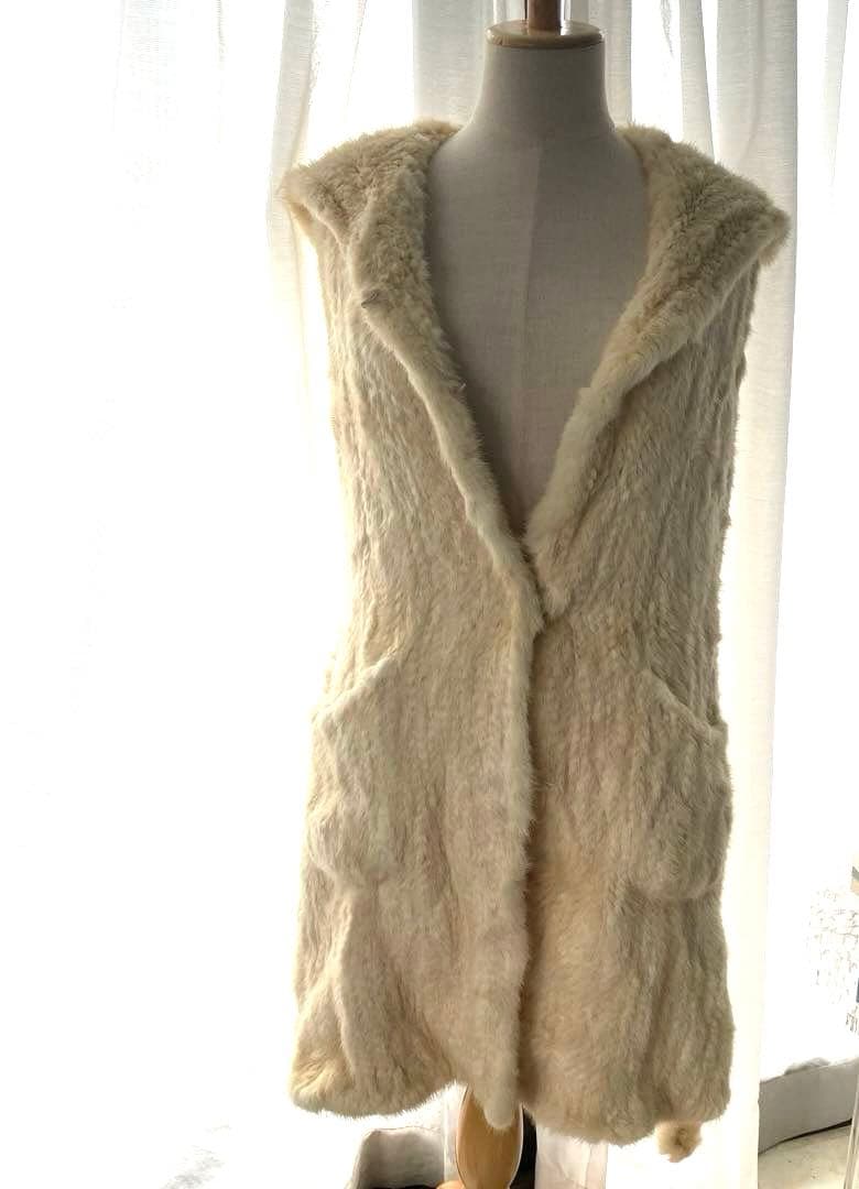 ミンク　フード付きファージレ　フード付き