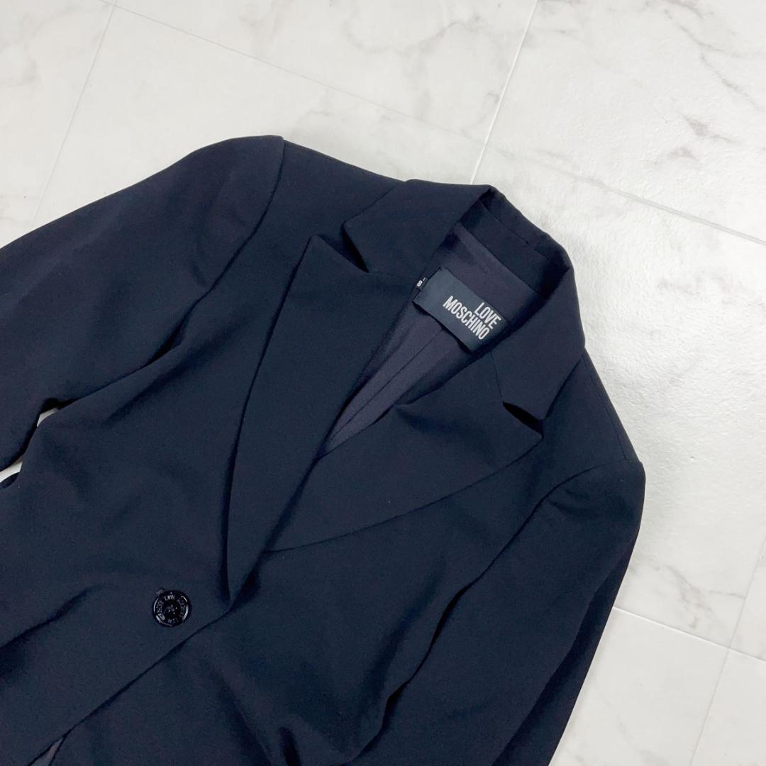 美品 ラブモスキーノ ギャザーデザインジャケット 黒 サイズXXS*JD861