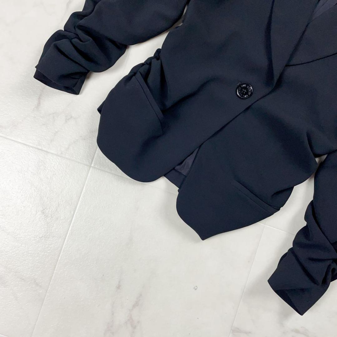 美品 ラブモスキーノ ギャザーデザインジャケット 黒 サイズXXS*JD861