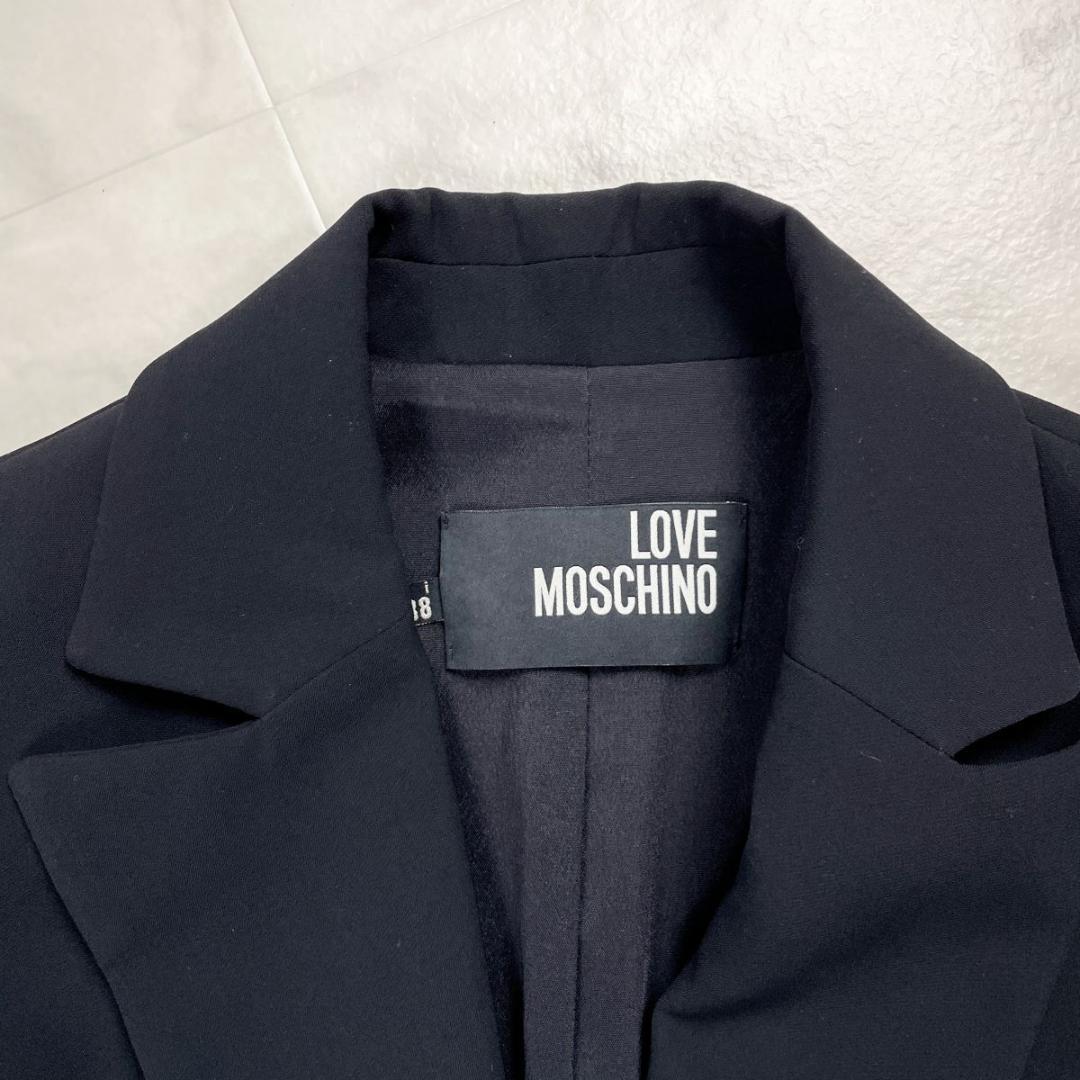 美品 ラブモスキーノ ギャザーデザインジャケット 黒 サイズXXS*JD861
