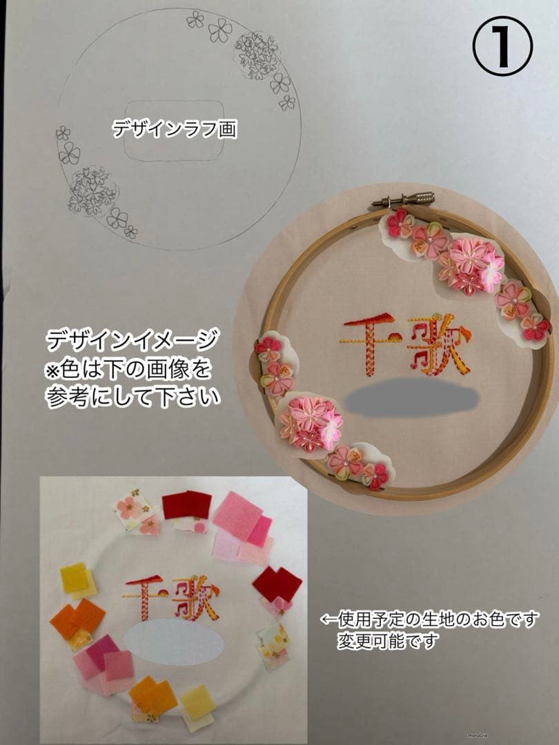 専用　命名書　つまみ細工　刺繍　ネームボード　名前旗　オーダー