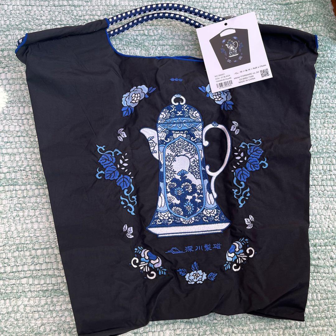 Ball&Chain × 深川製磁〔ポット柄〕コラボエコバッグ【正規品】Ｍサイズ