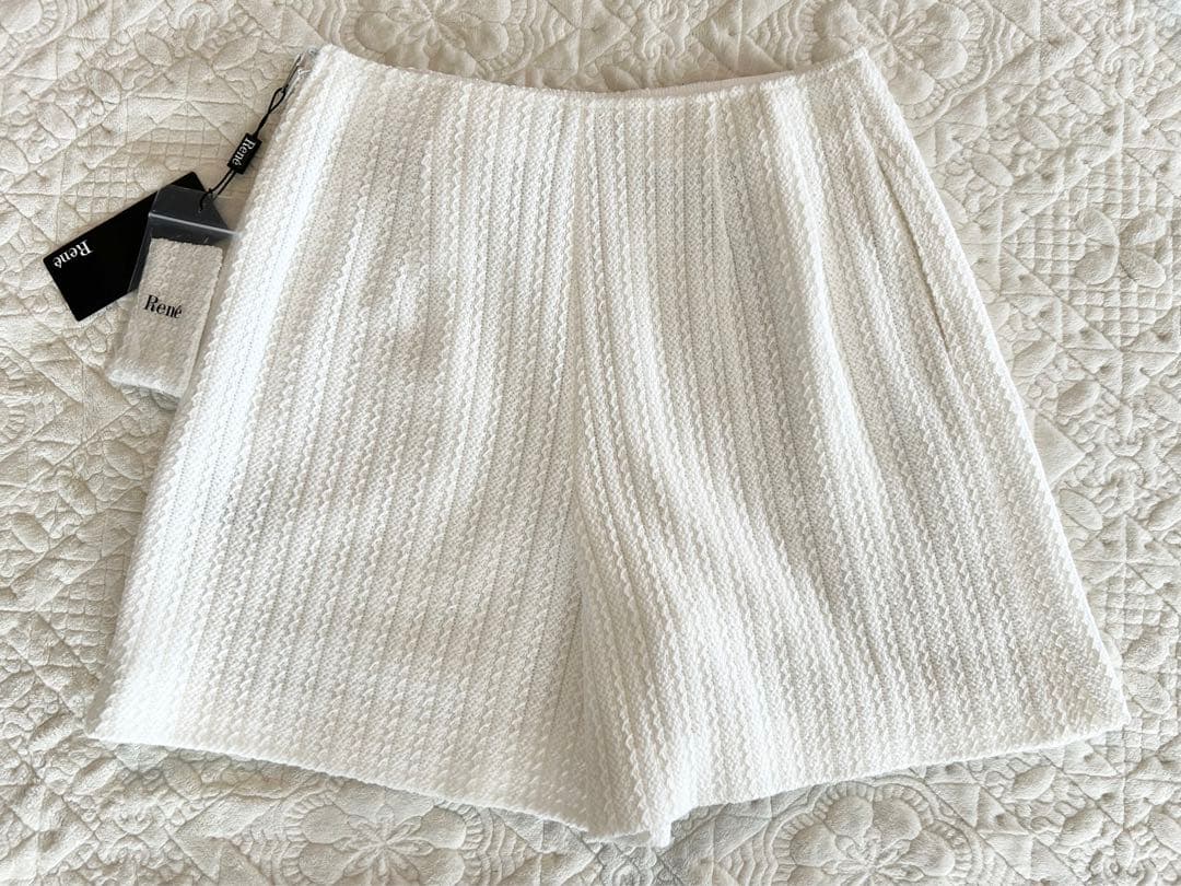 ★新品★Rene★パール ニット ショートパンツ★36★ホワイト★