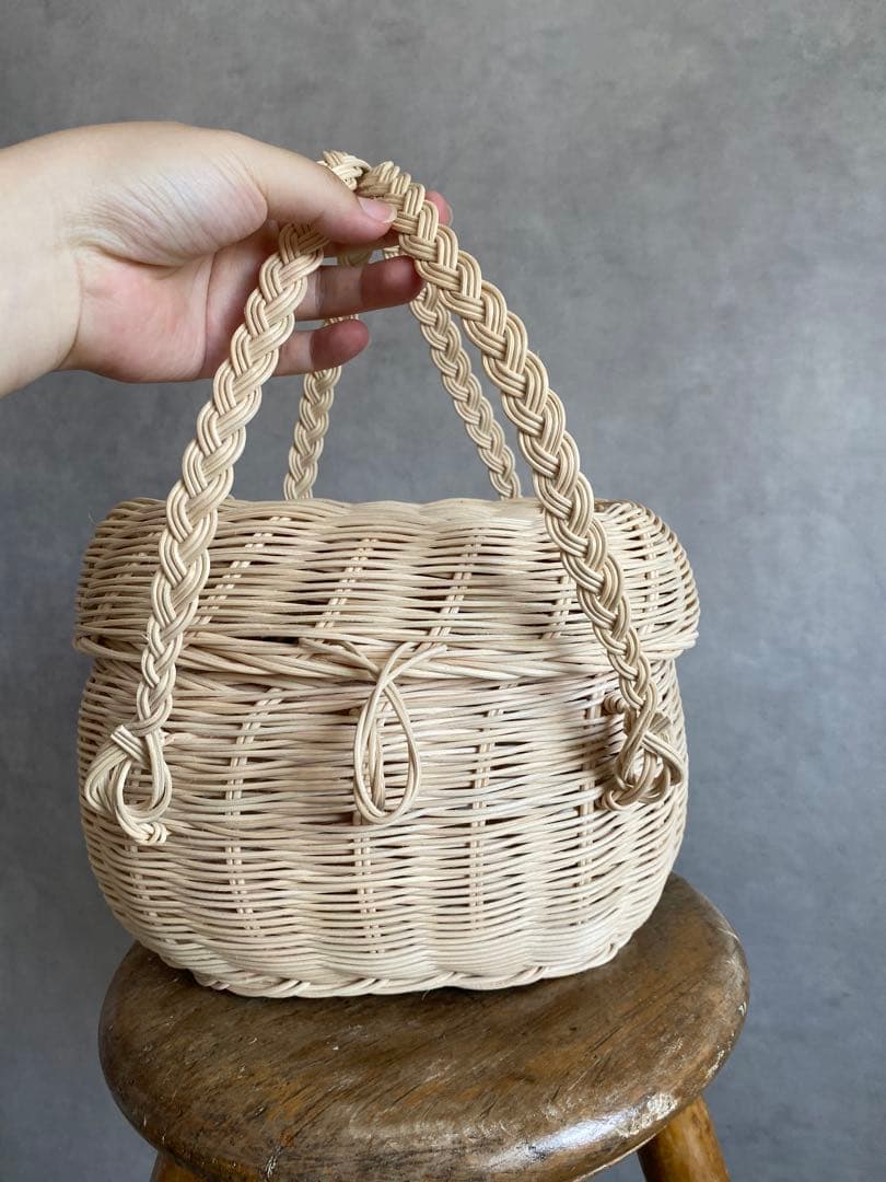 パニエ ナチュラル かごバッグ サックドフィヨンセ フランス アンティーク