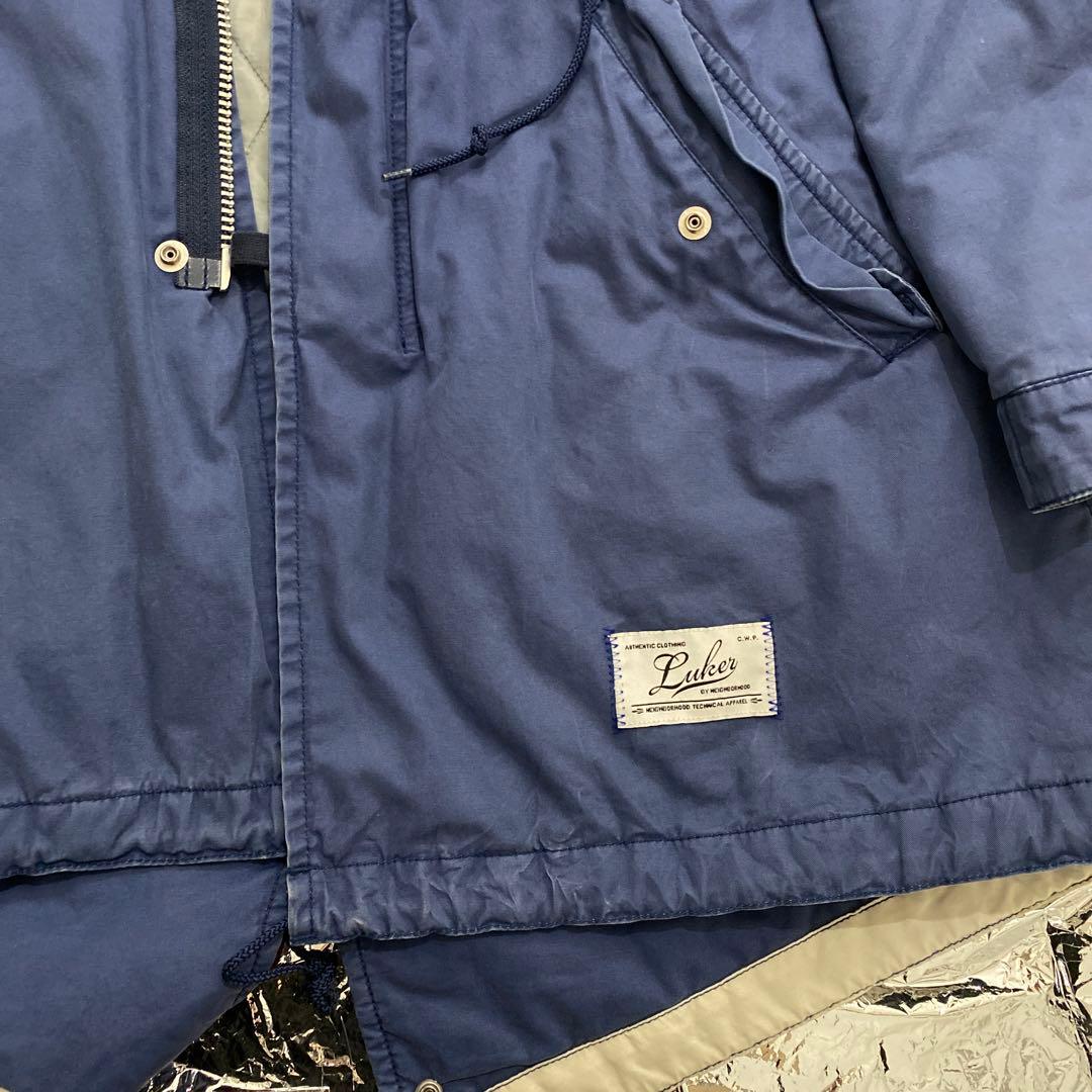 ネイバーフッド　モッズコート　紺色　白　赤