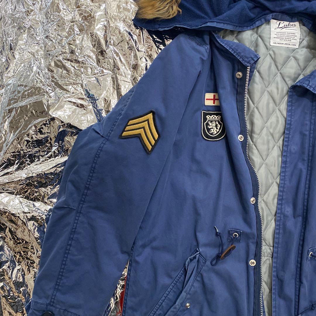 ネイバーフッド　モッズコート　紺色　白　赤