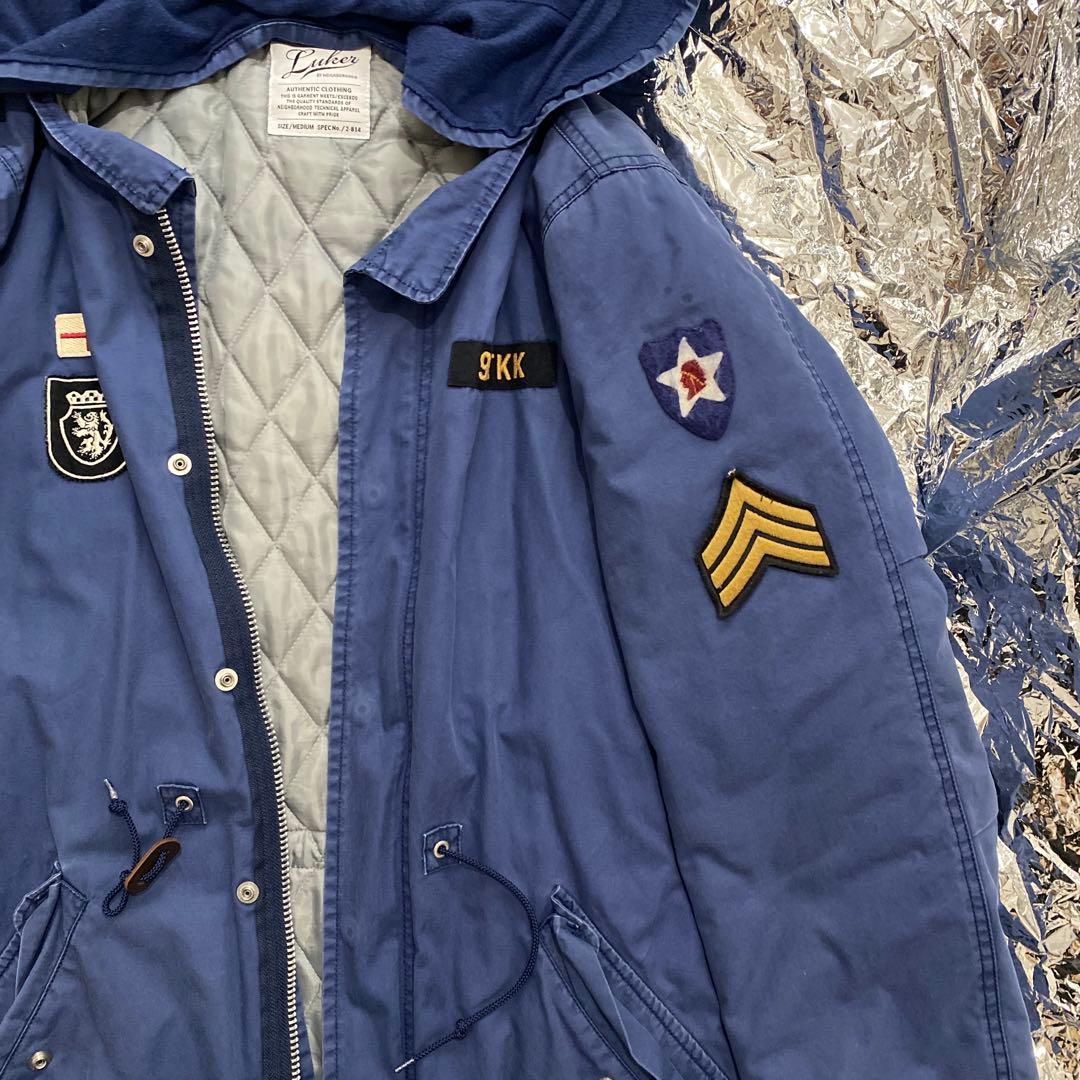 ネイバーフッド　モッズコート　紺色　白　赤