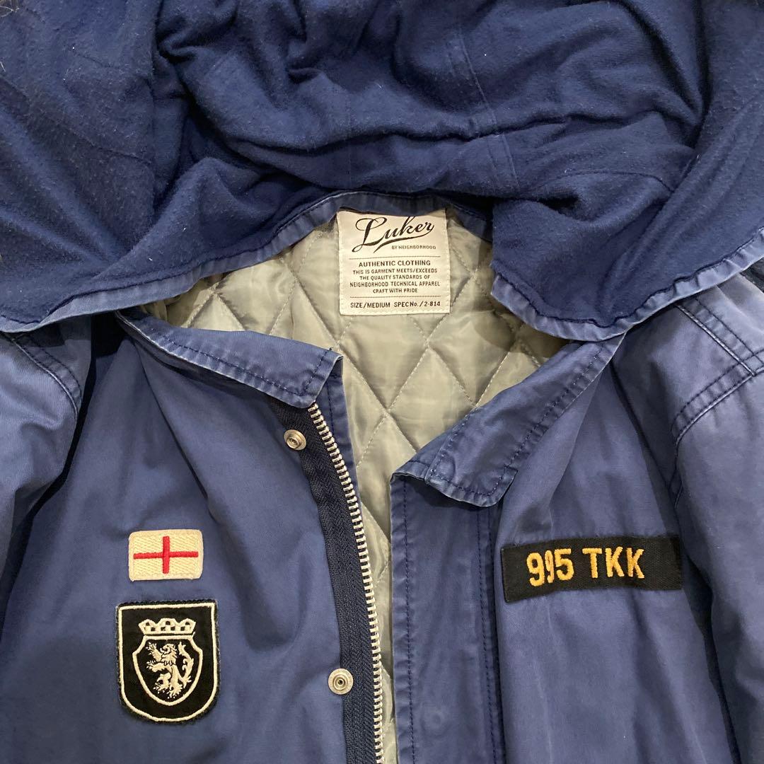 ネイバーフッド　モッズコート　紺色　白　赤