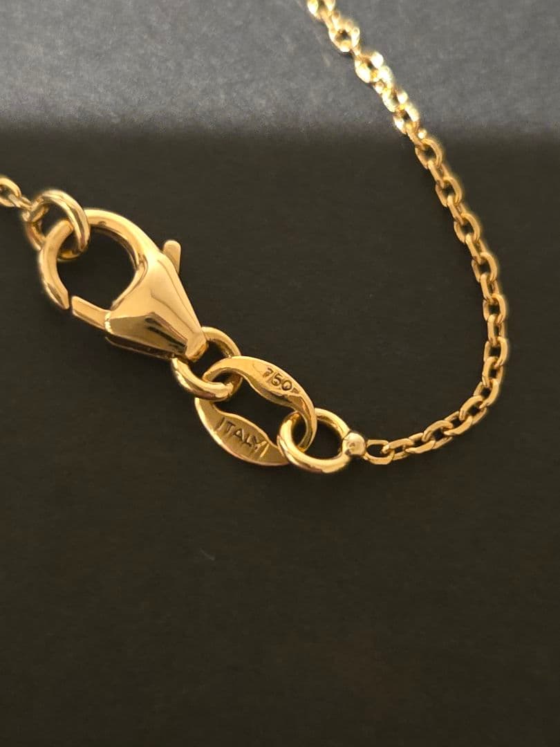 SALE☆美品☆ロングネックレス　YG&WG　80cm 750 k18