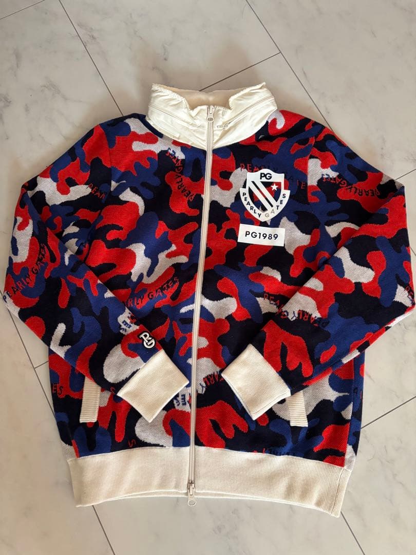 パーリーゲイツ　ニットブルゾン・ダウンスカート　セットアップ　カモフラ