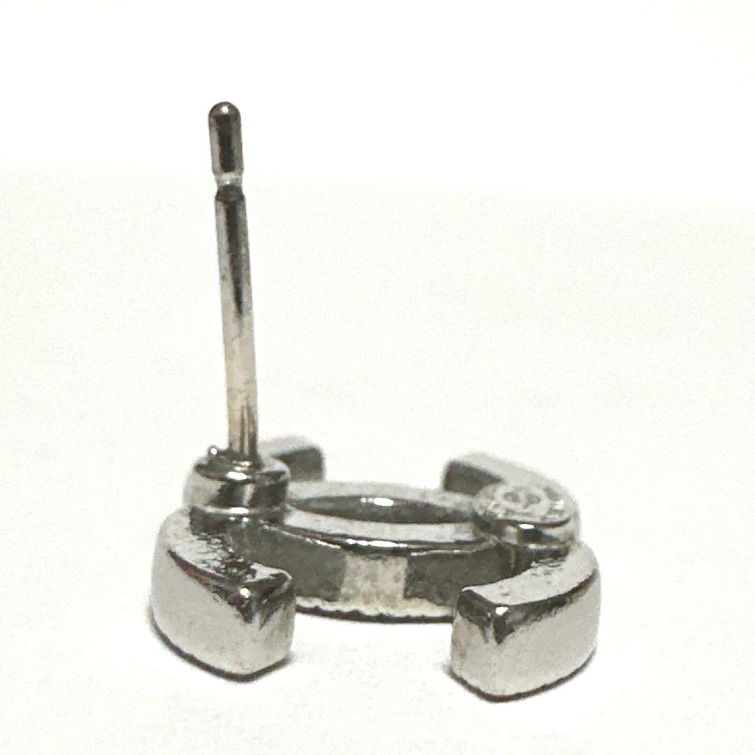 シャネル　CHANEL　ピアス　ココマーク　シルバー　メタル　ラインストーン