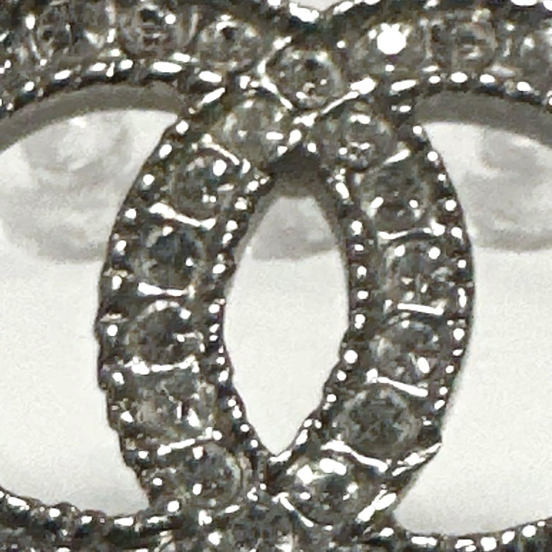 シャネル　CHANEL　ピアス　ココマーク　シルバー　メタル　ラインストーン