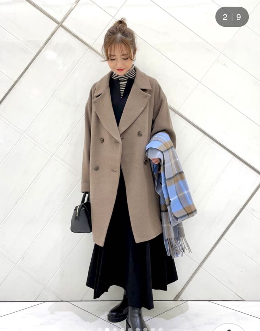 アーバンリサーチドアーズJAPAN FABRIC ミドルコート　モカ　Mサイズ