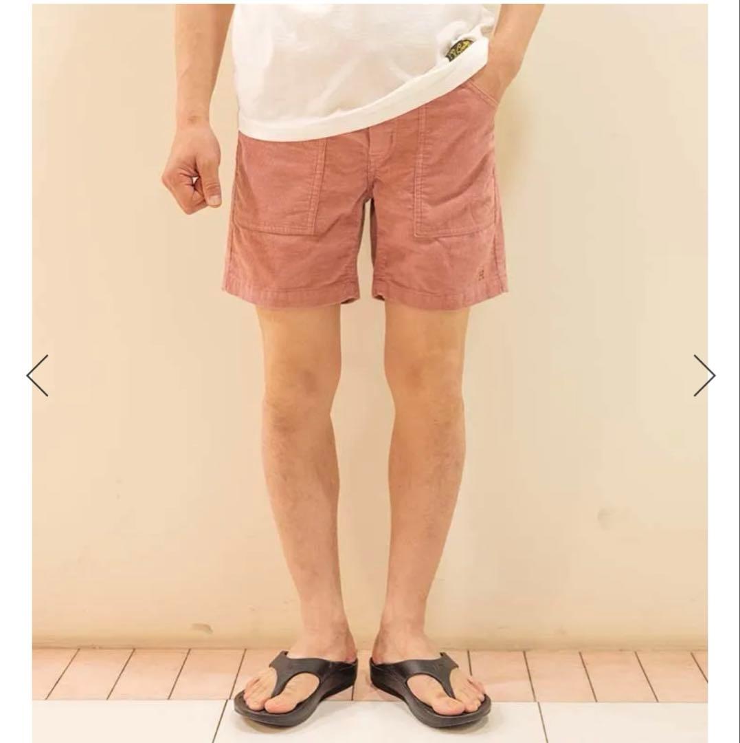 【試着のみ】ハリウッドランチマーケット コーデュロイ ハーフパンツ ３　ホワイト