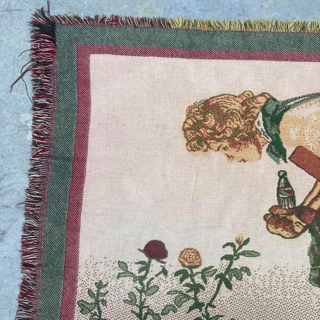 コカコーラ　マルチカバー　ソファーカバー　ヴィンテージラグ　118x175