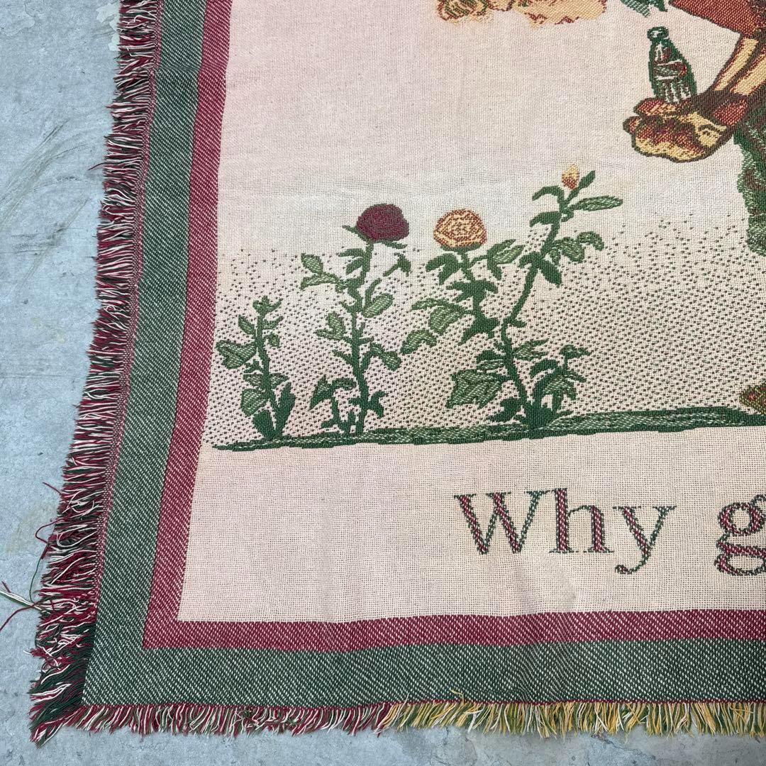 コカコーラ　マルチカバー　ソファーカバー　ヴィンテージラグ　118x175