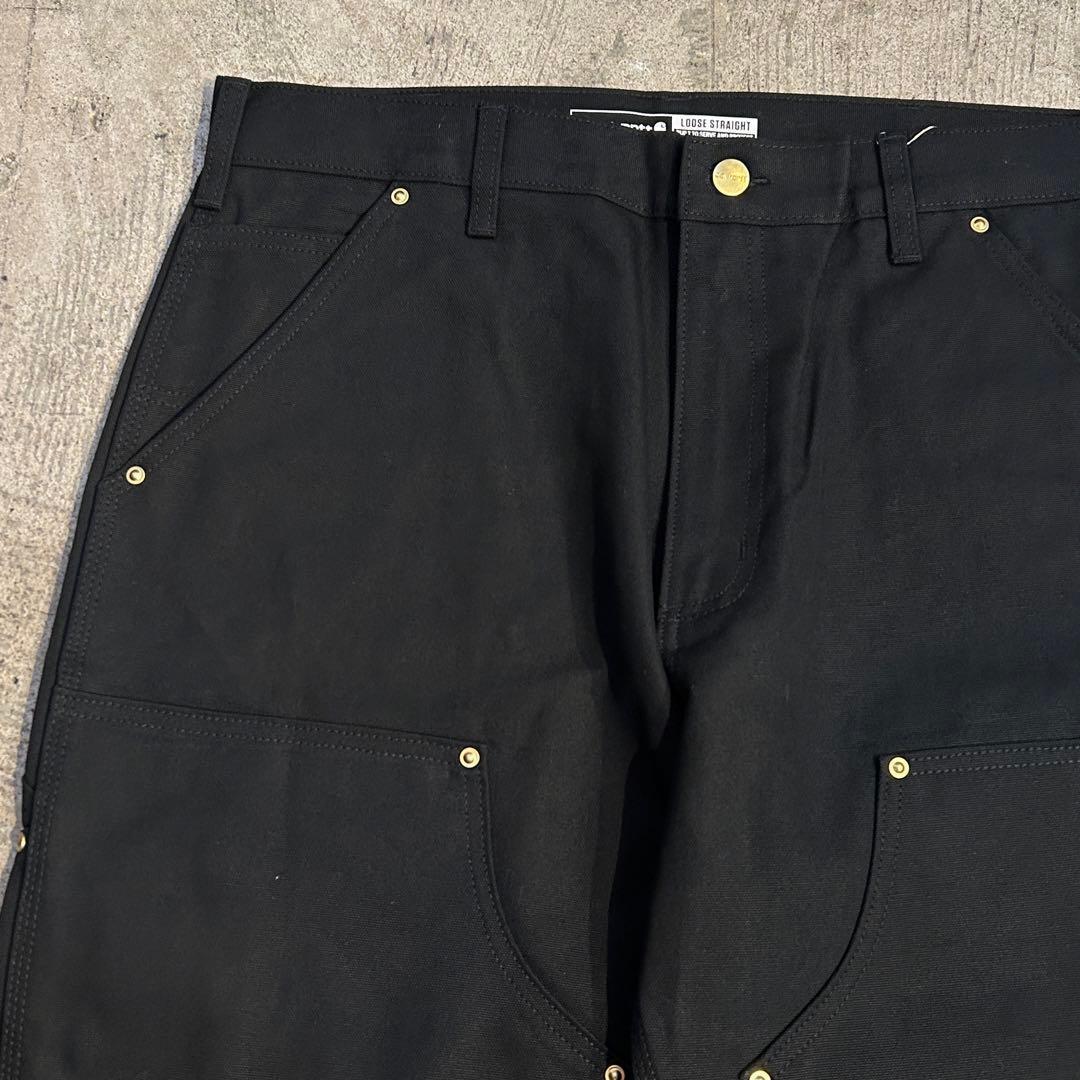 新品 Carhartt カーハート B01 ダック ダブルニー パンツ 黒W34