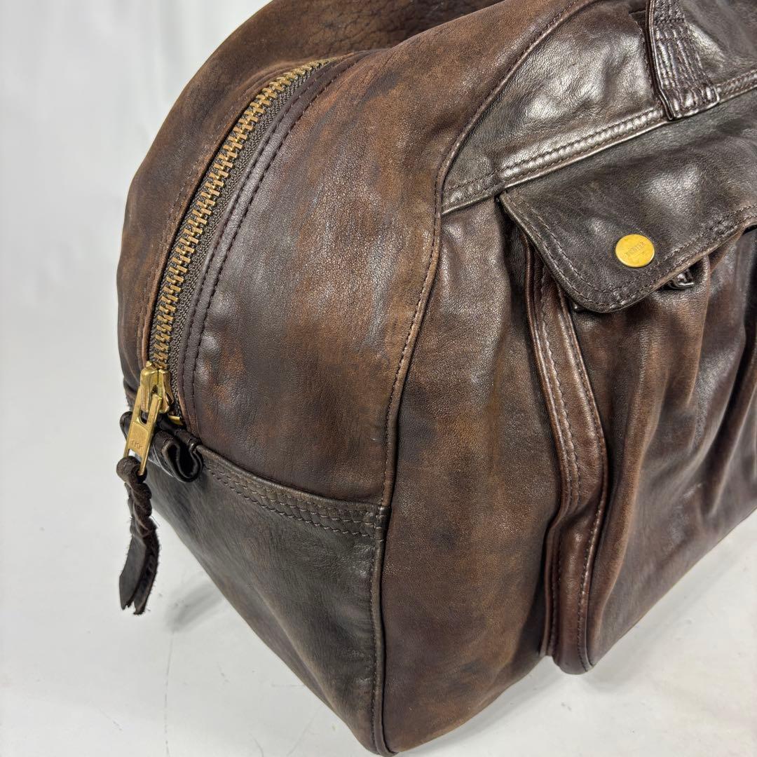 PORTER　ホースマン　ボストンバッグ　馬革　旅行　レザー 　吉田カバン 濃茶